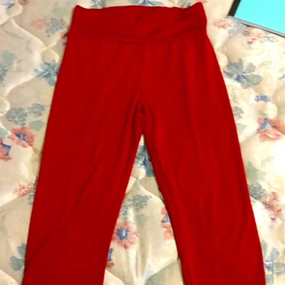 Shein leggings, red with white tie on the back, medium